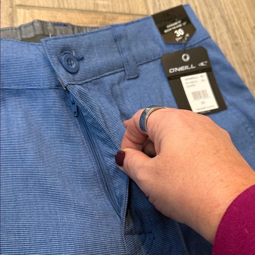 O'Neill Microfiber Blend Short Size 30‎ Blue Stripe Standard Fit Stretch NWT